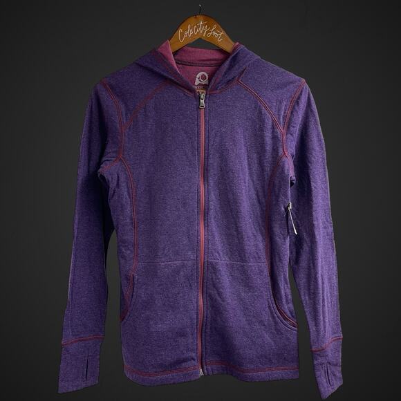 Overland Full Zip Hoodie Sweatshirt Peru Cotton Blend Size Small Purple NWT - Picture 1 of 10